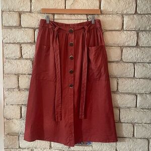 Marc New York Brick Red A-Line Skirt